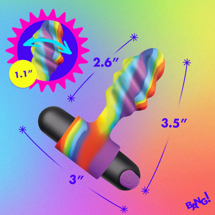 vibrating rainbow butt plug 