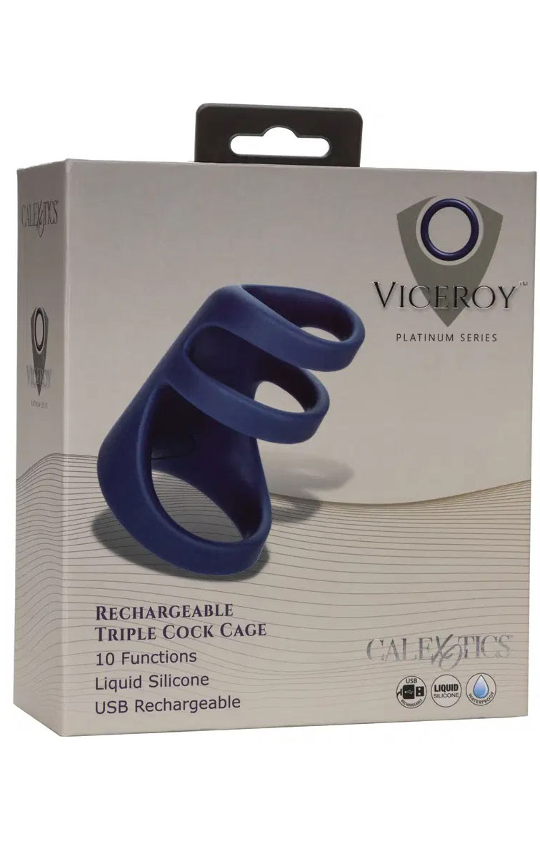 viceroy rechargeable triple cock cage blue 