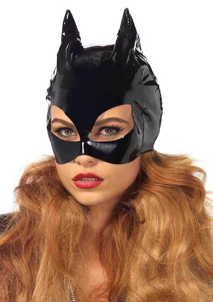 vinyl cat mask black 
