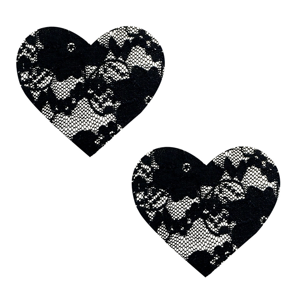 vogue black lace i heart u nipztix pasties 