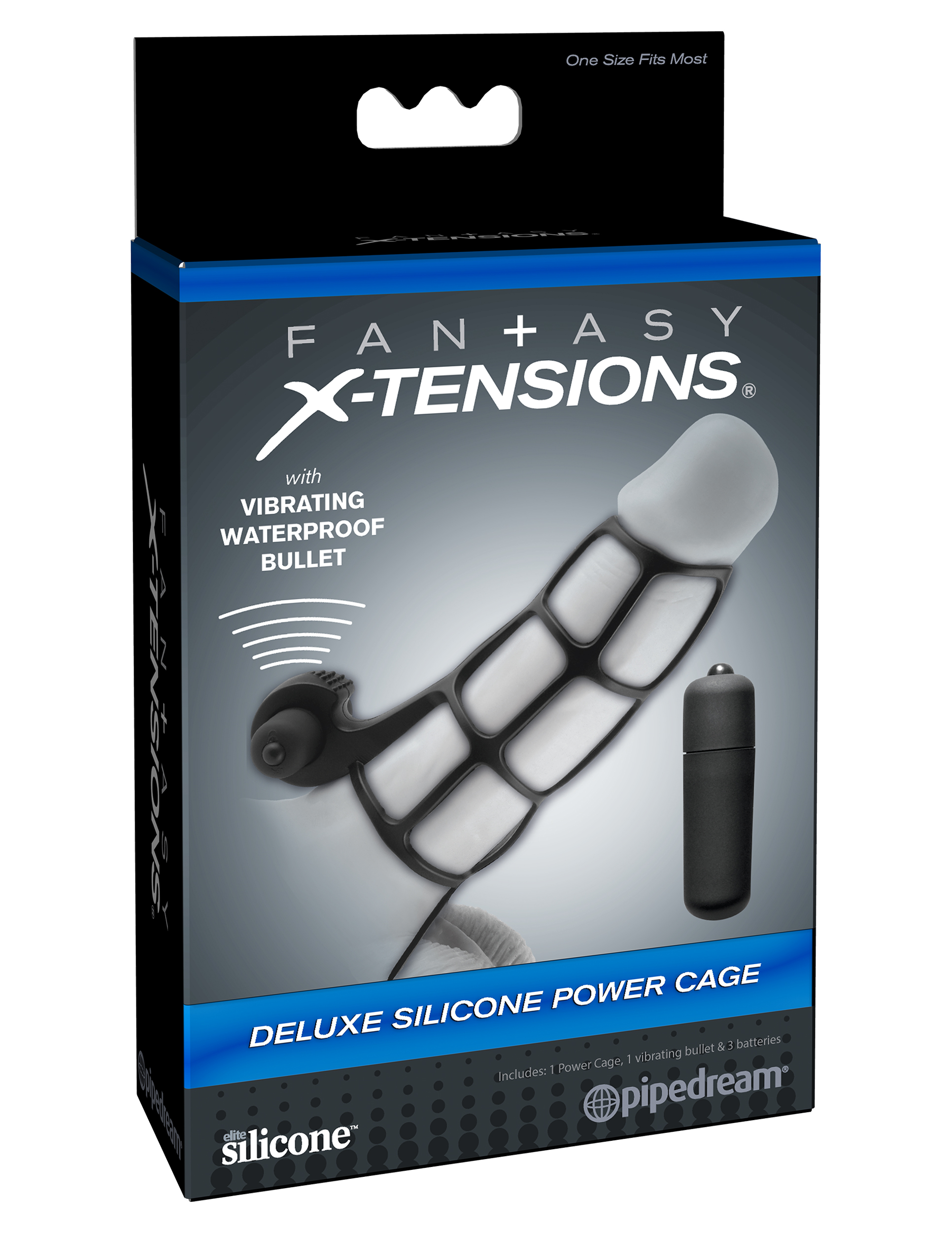 Fantasy X Tensions Deluxe Silicone Power Cage Black