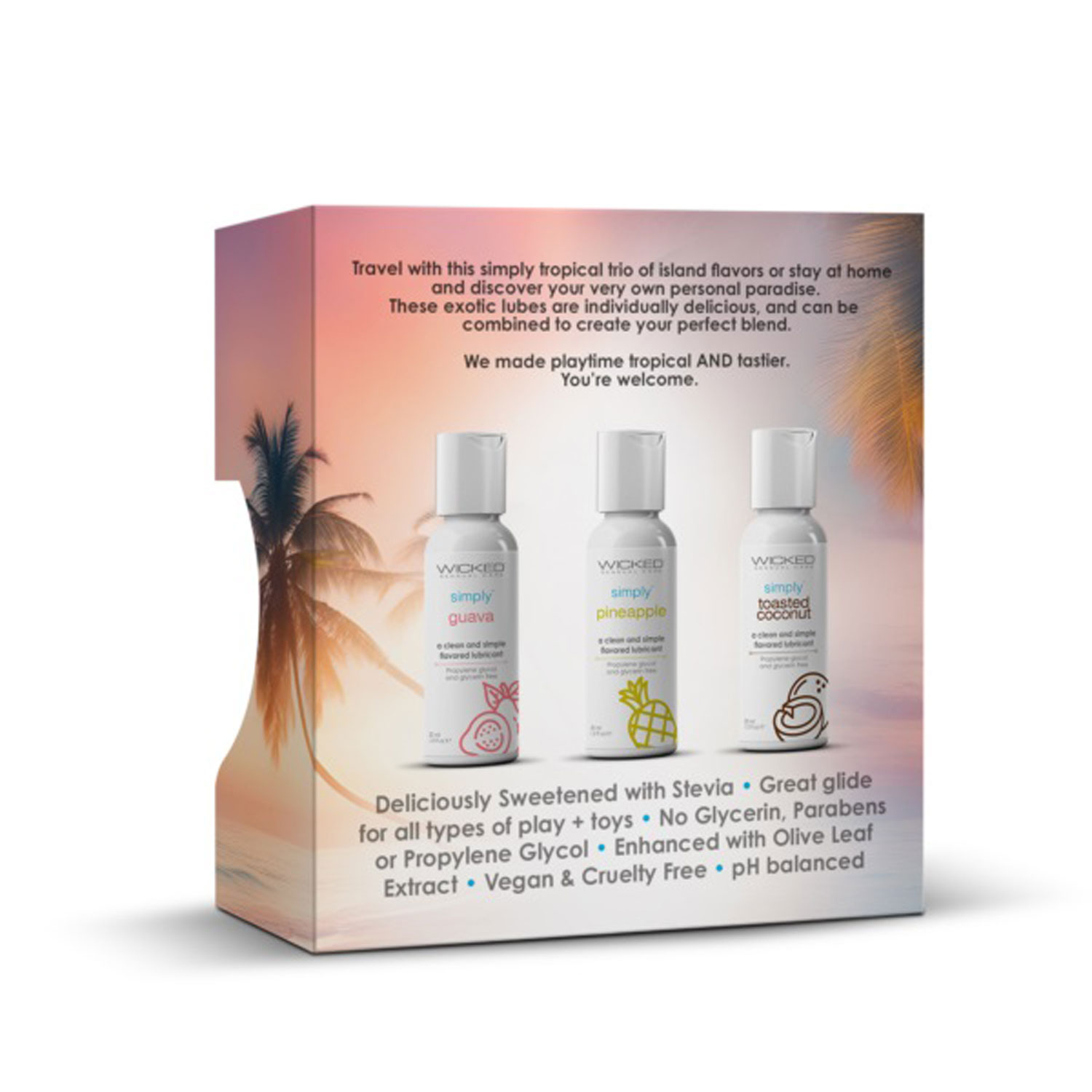 wicked simply tropical trio oz travel size flavored lubes 