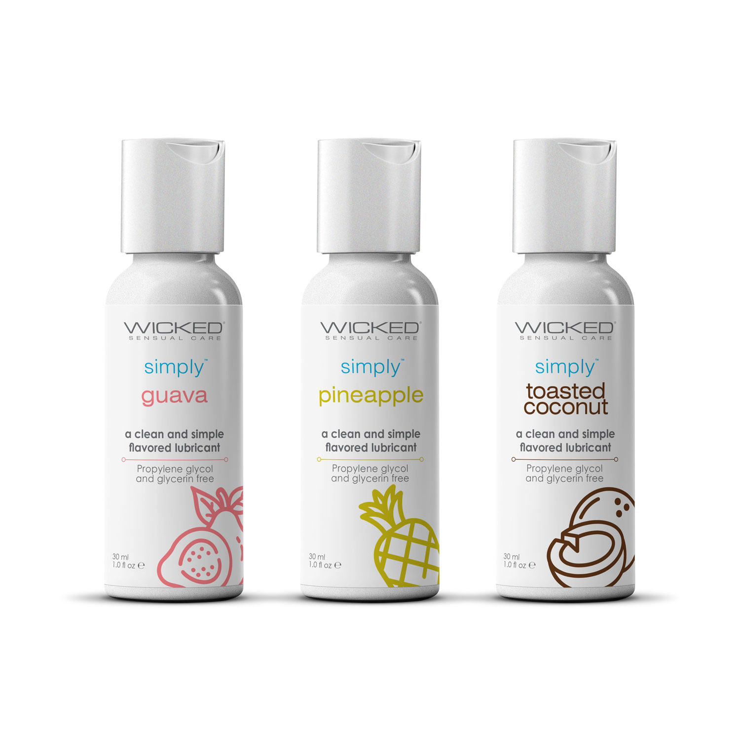 wicked simply tropical trio oz travel size flavored lubes 