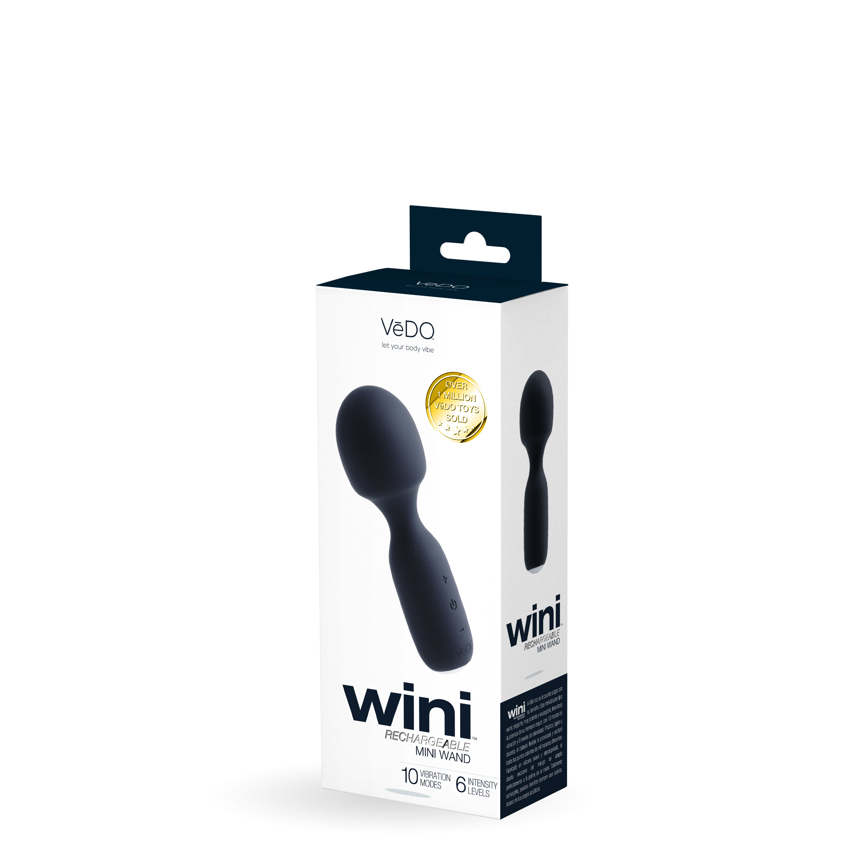 wini rechargeable mini wand black 