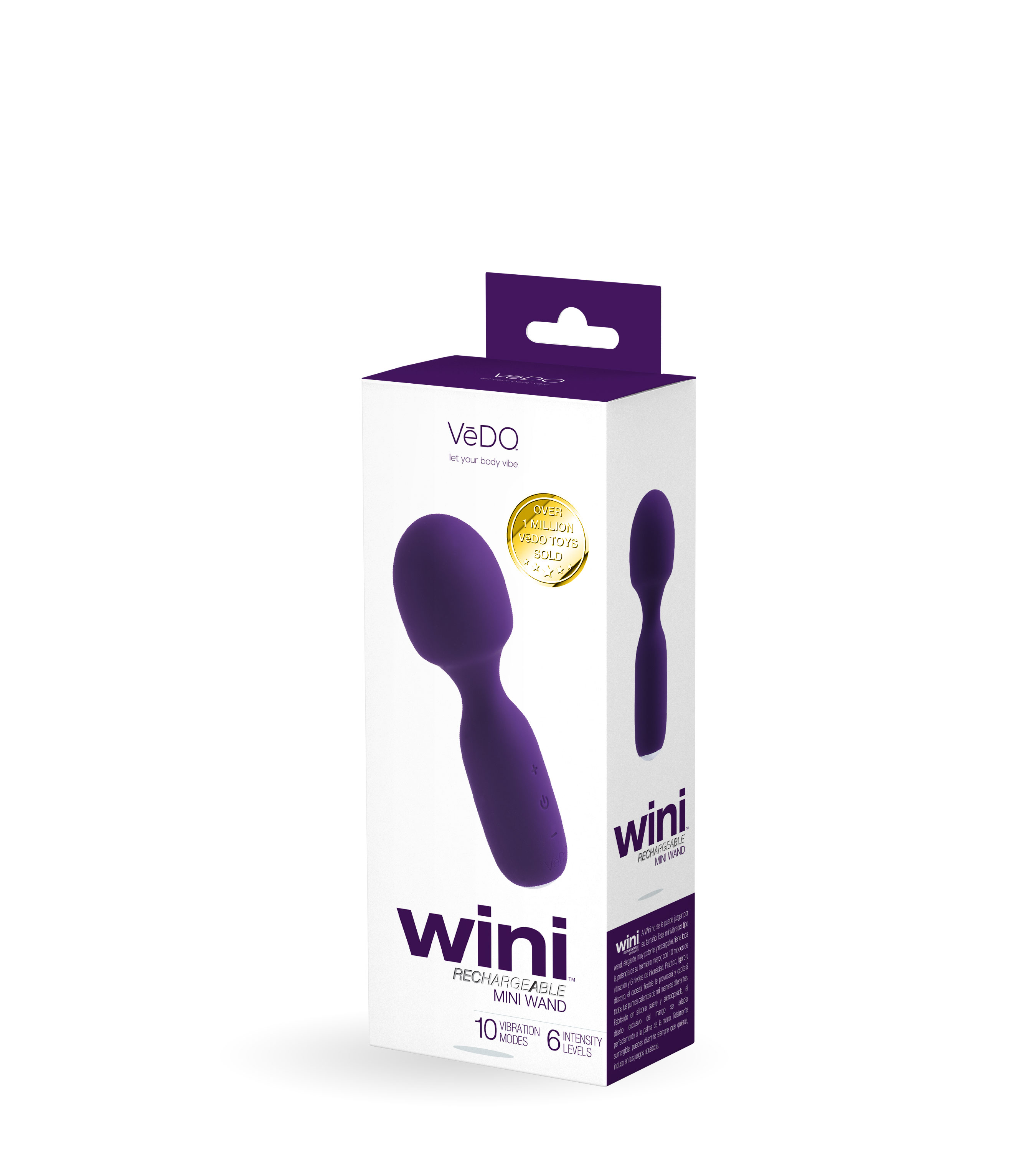 wini rechargeable mini wand purple 