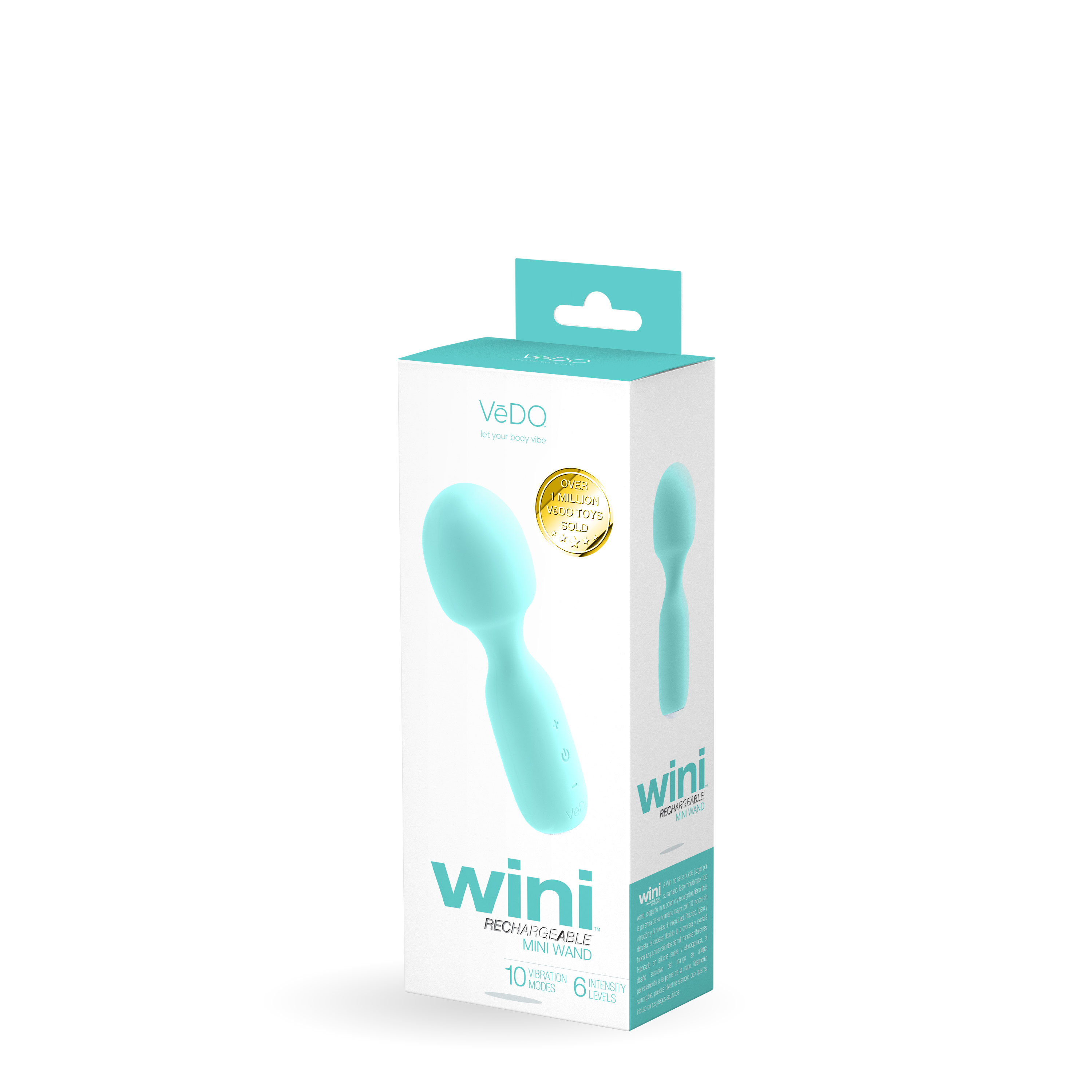 wini rechargeable mini wand turquoise 