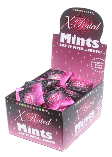 x rated mints  piece p.o.p display .g bags 