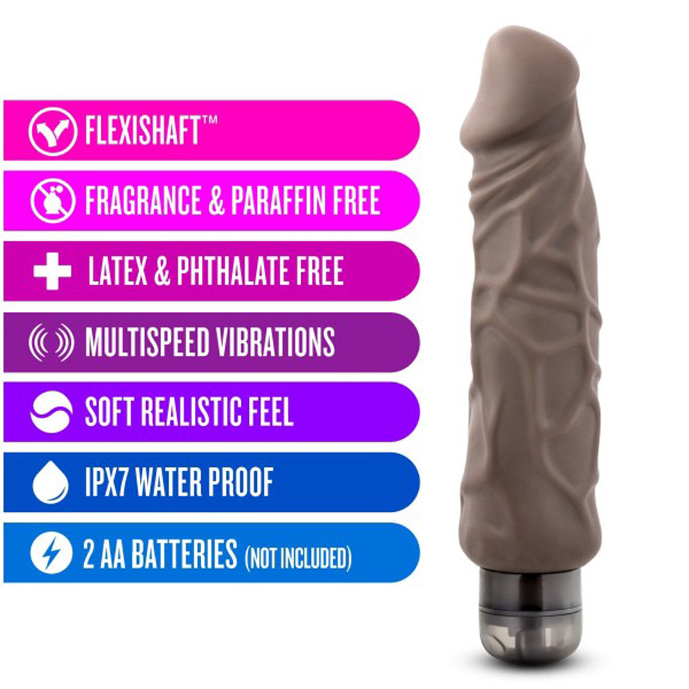 x plus hard on vibrating  inch dildo brown 