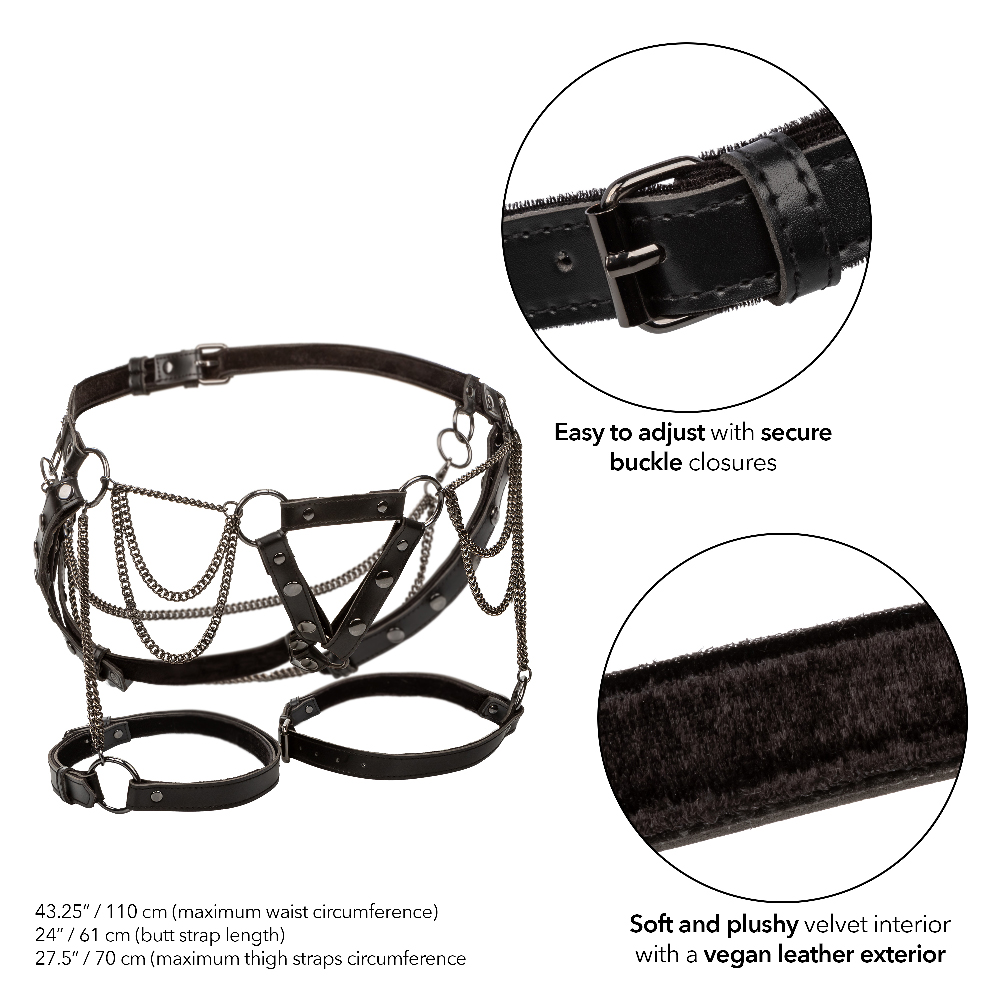 Euphoria Collection Thigh Harness With Chains Black