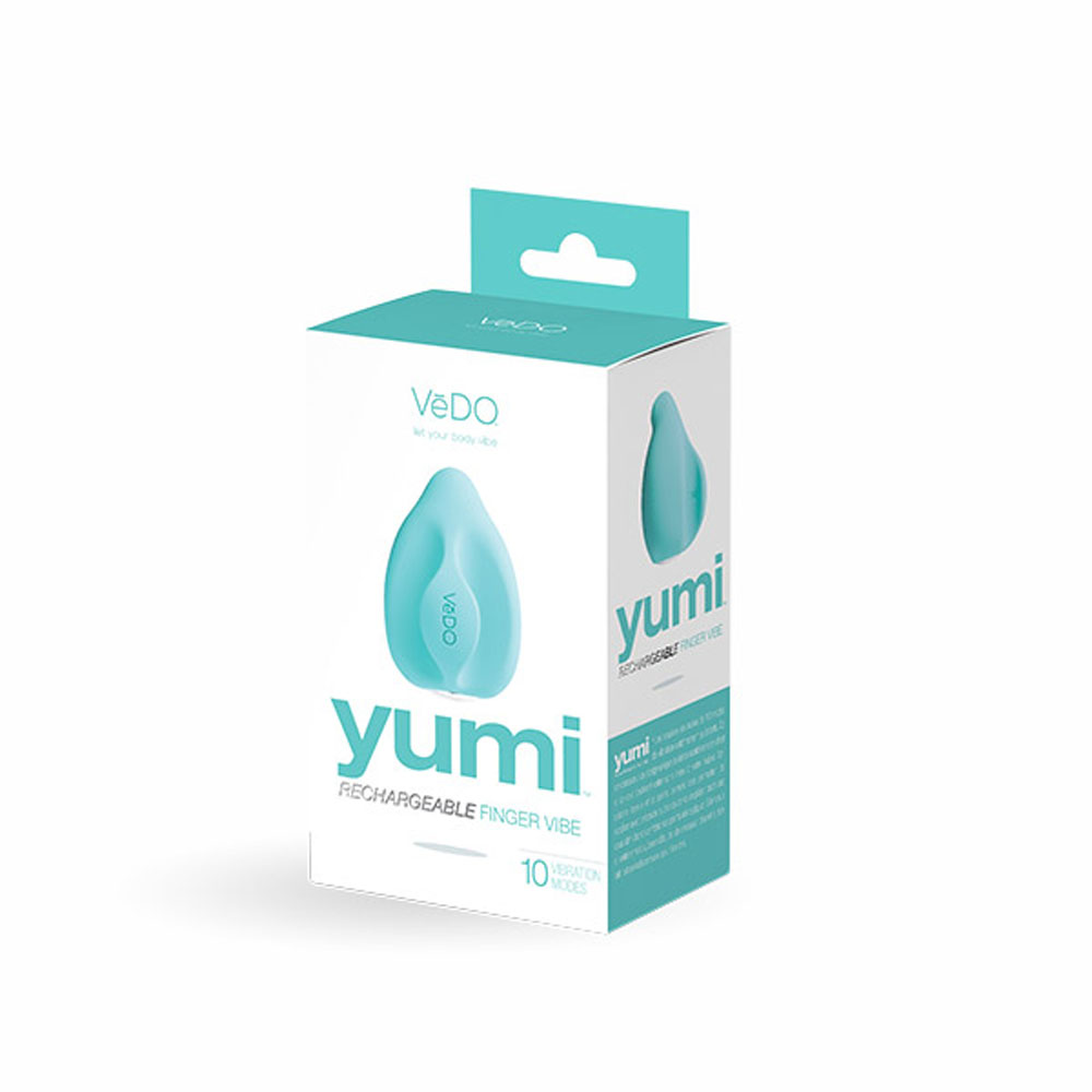 yumi rechargeable finger vibe tease me turquoise 