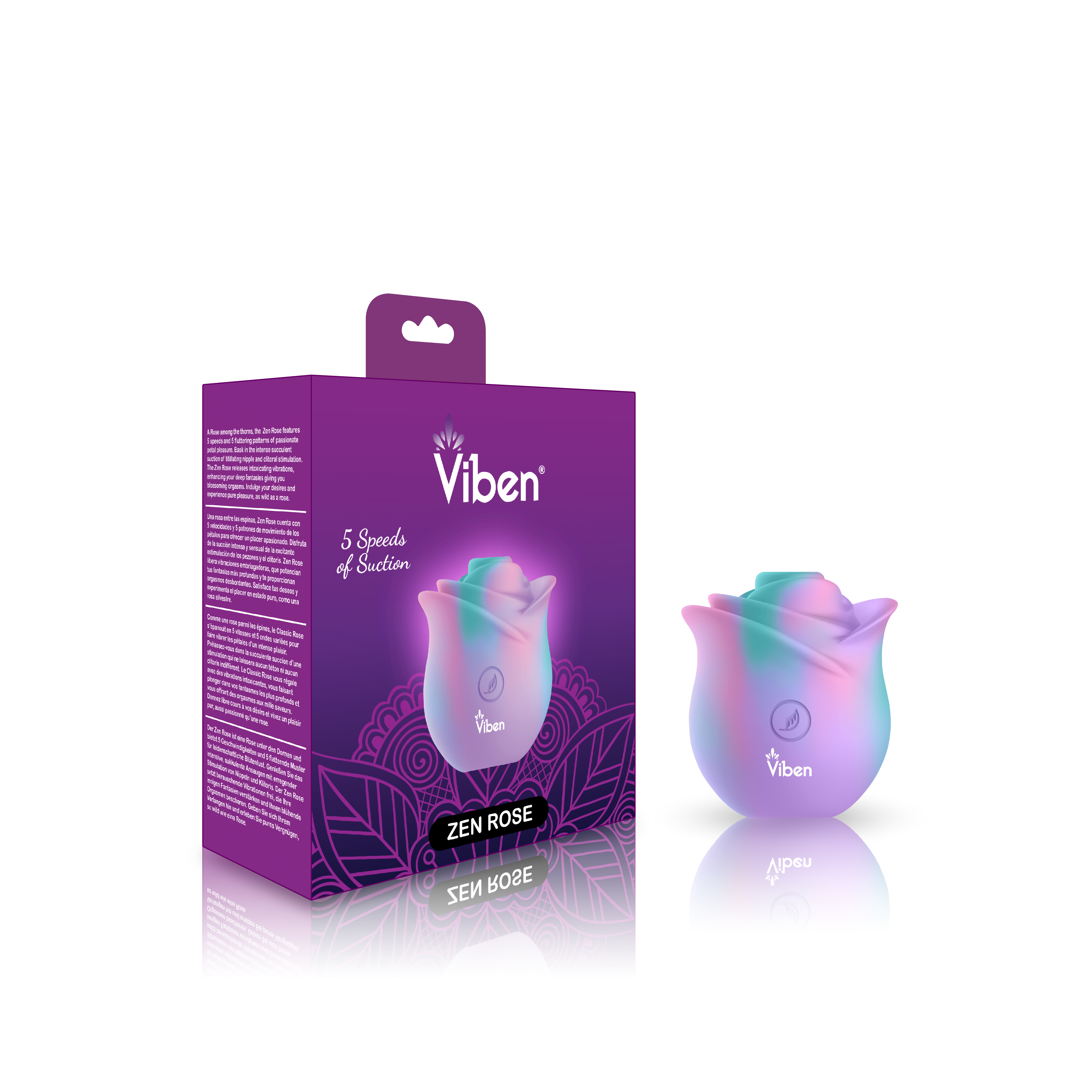 zen rose unicorn handheld rose clitoral and nipple stimulator 