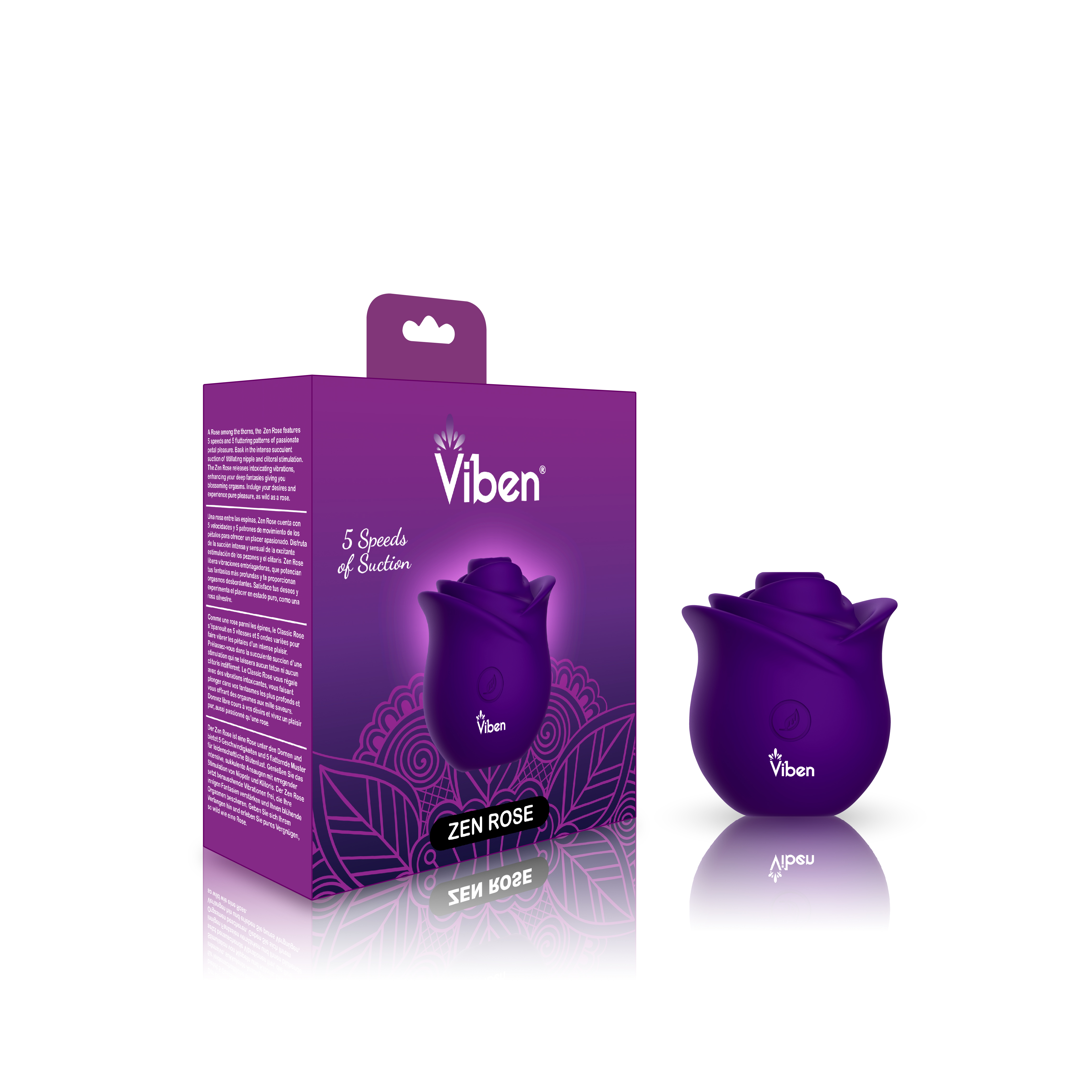 zen rose violet handheld rose clitoral and nipple stimulator 