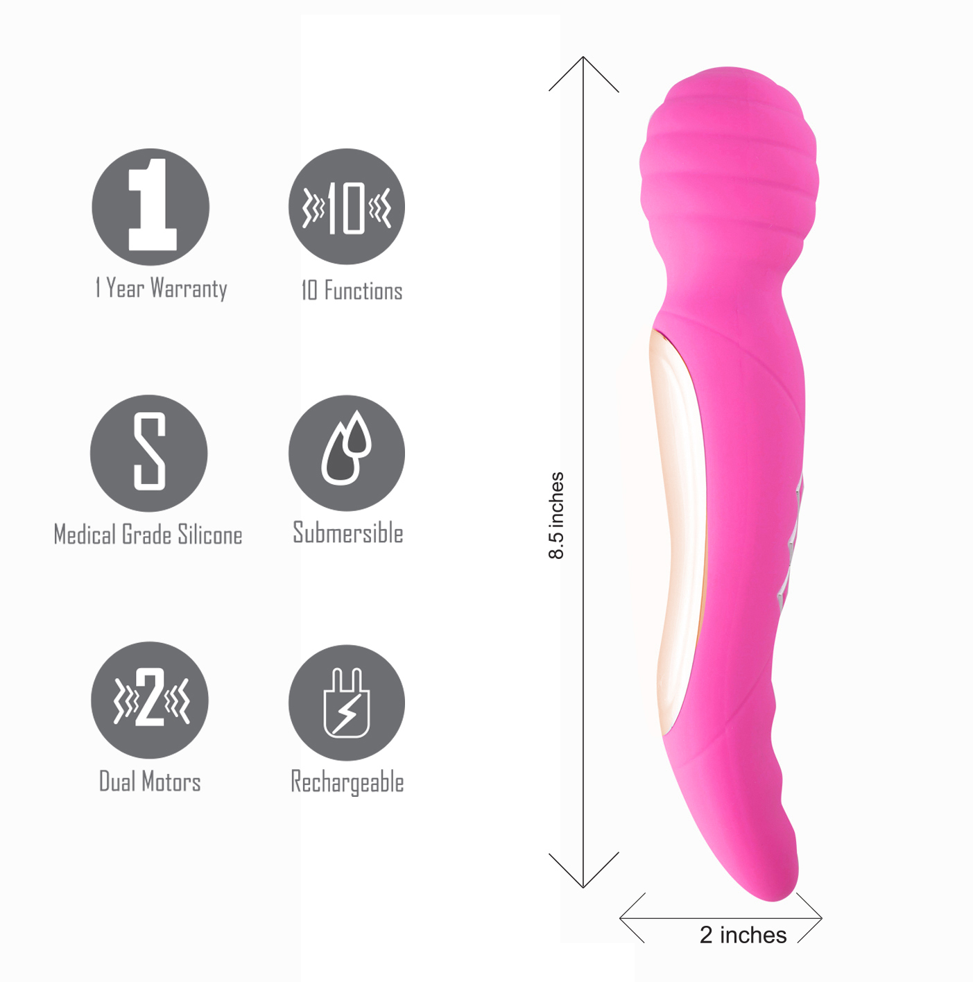 zoe twisty dual vibrating pleasure wand pink 