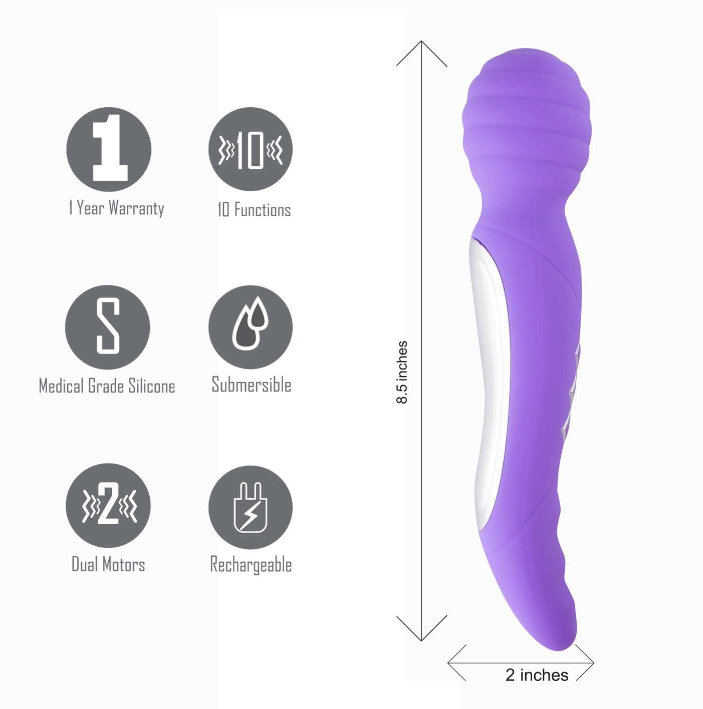 zoe twisty dual vibrating pleasure wand purple 