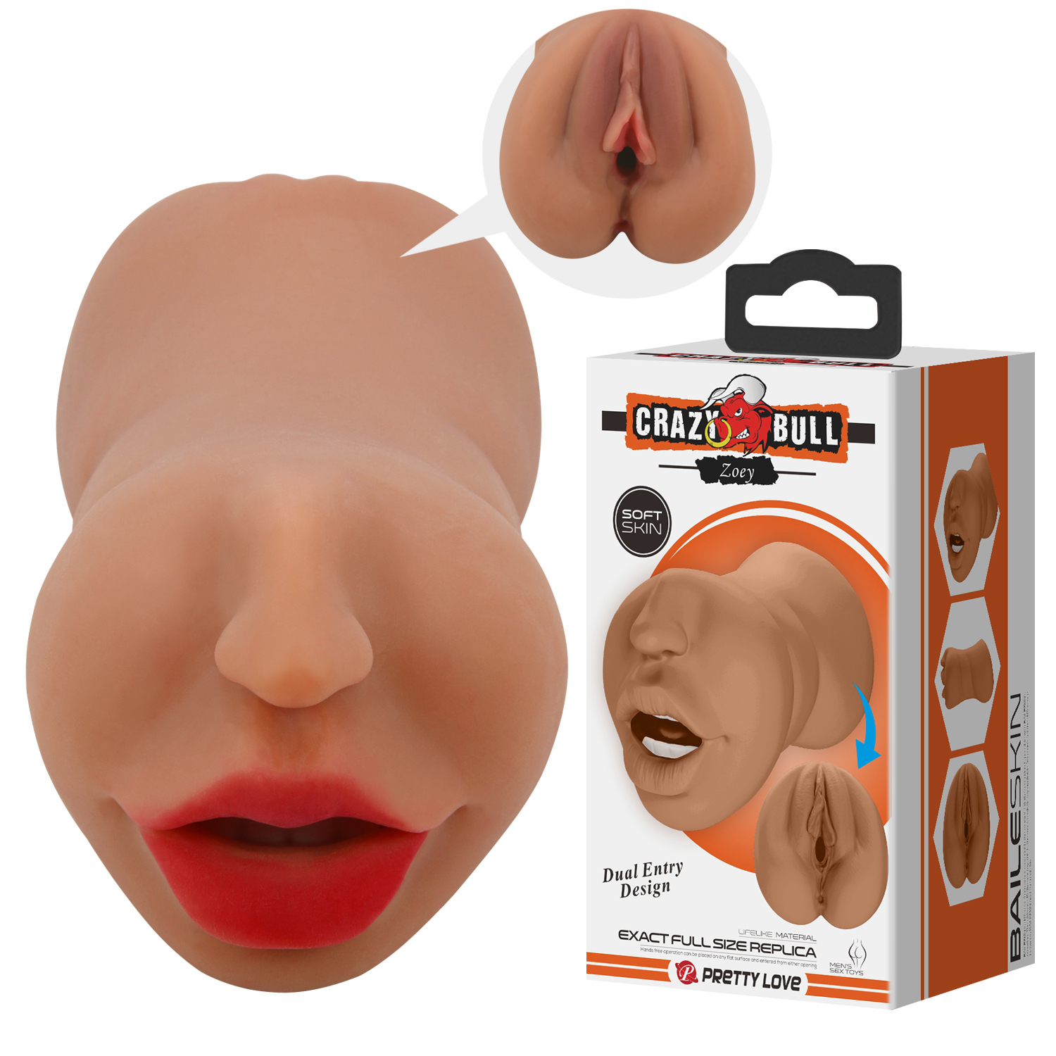 zoey mouth masturbator sleeve brown 