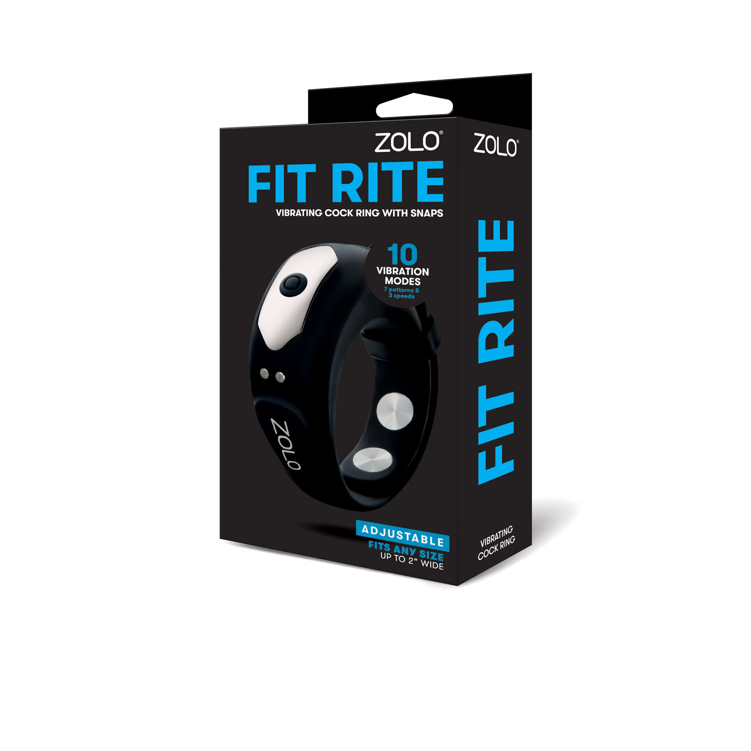 zolo fit rite vibrate cock ring with snaps black 