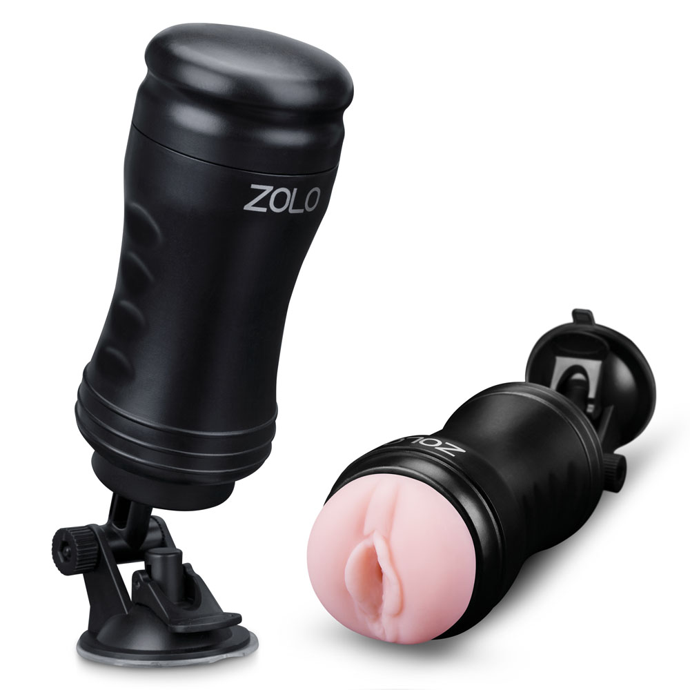 zolo solo flesh discreet suction mounted masturbator black 