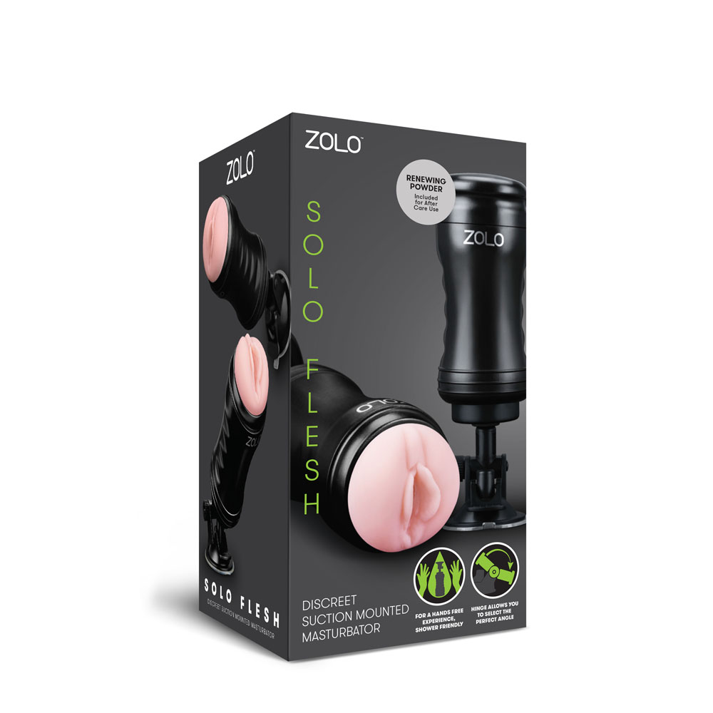 zolo solo flesh discreet suction mounted masturbator black 